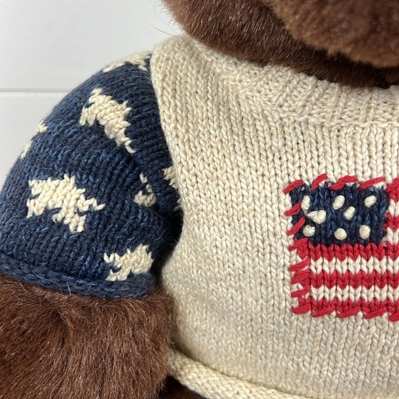 Gund Americana teddy bear knitted American flag sweater 18” - Picture 5 of 6